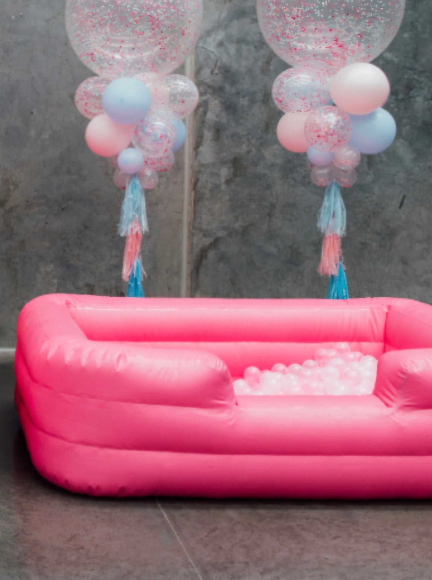 Hot pink bounce house ballpit package