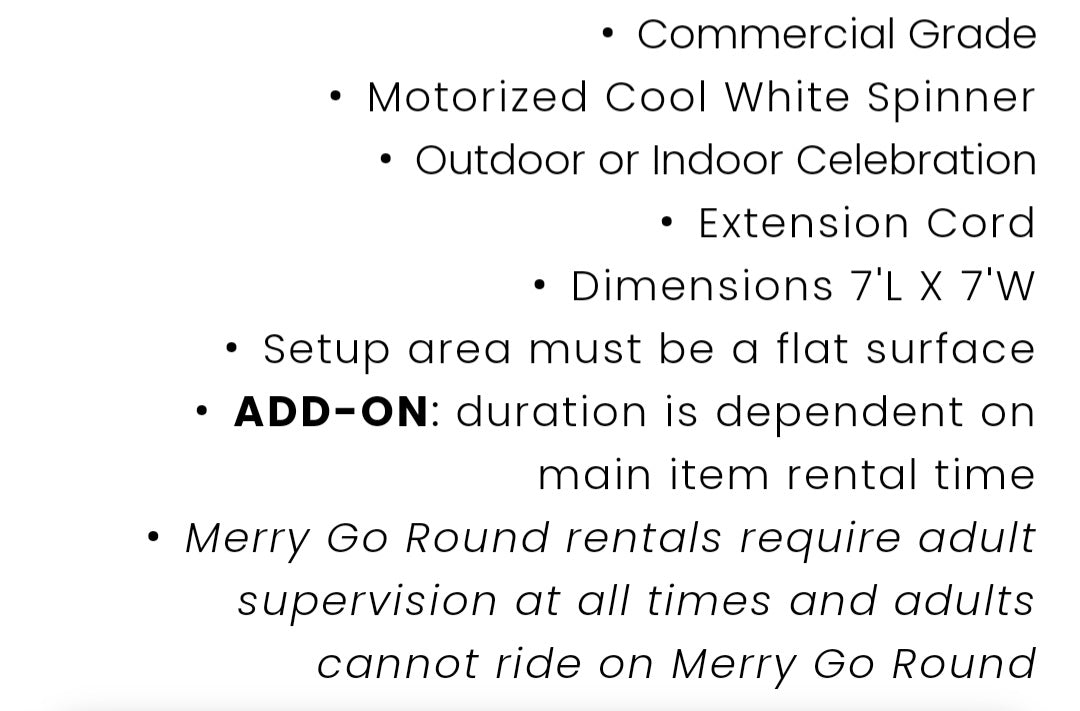 White Motorized Merry go Round