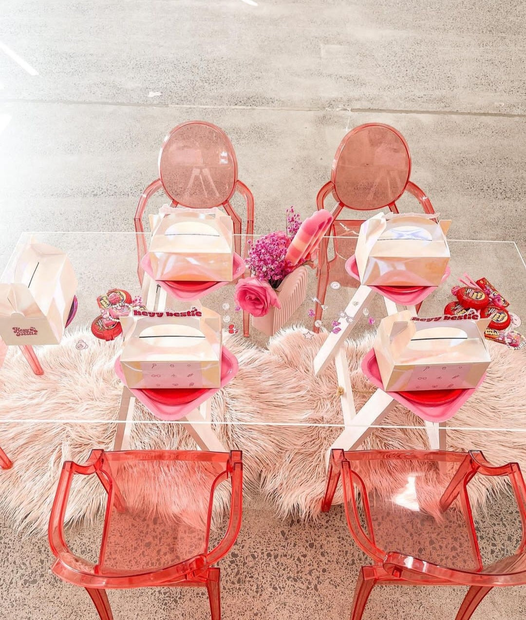 Pink online ghost chair