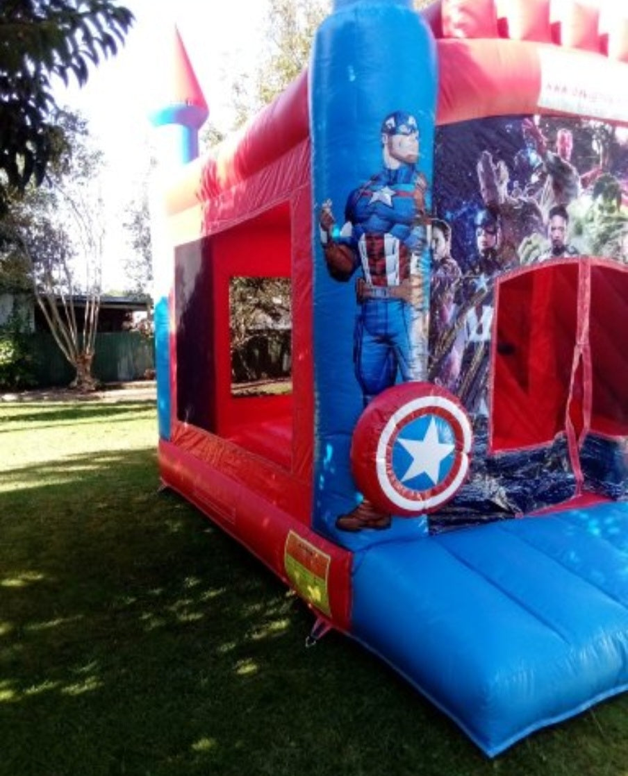 Superhero bounce house