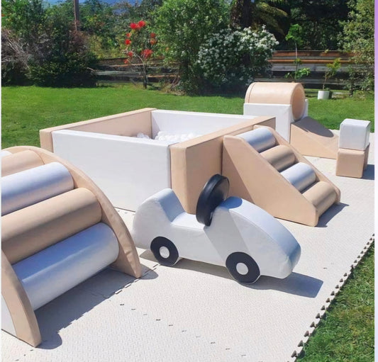 Beige Soft play Set Tauranga party hire.